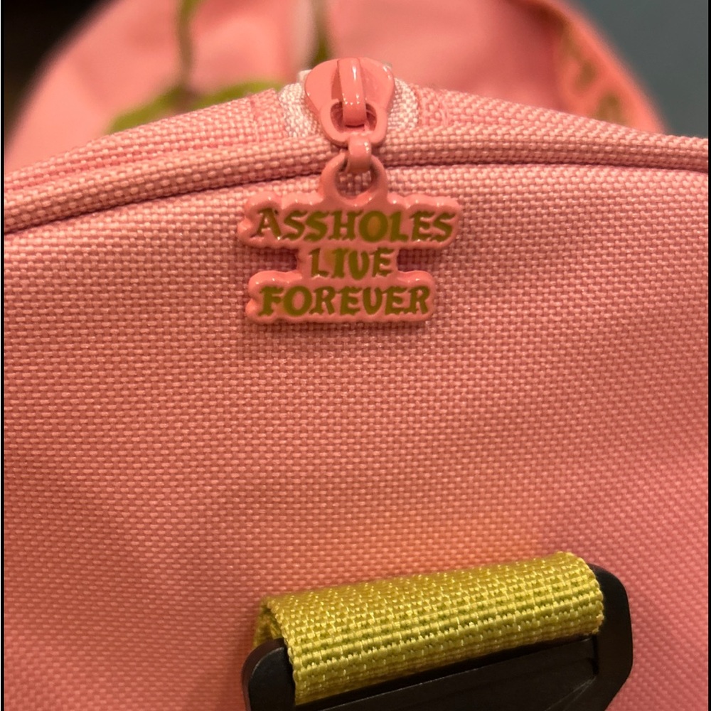 A**Holes Live Forever Streetwear Vacaypink Travel Gym Bag Emotional Baggage Nwot View 5